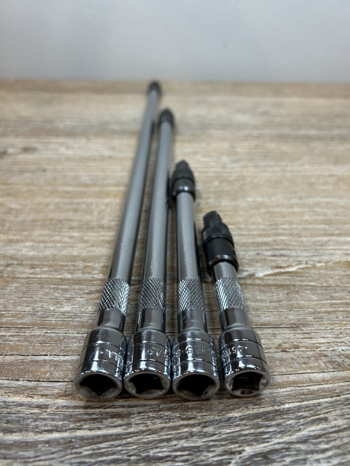 SK Tools USA 4pc 45184 Thru 45187 -3/8″ Drive LOCKING Extension Set Lot, Knurled