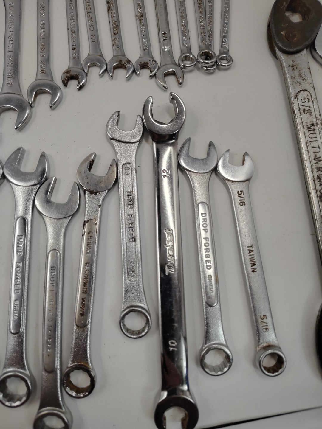 Lot of 68 SAE & Metric Combination Wrenches Craftsman Duralast + Keter Tool Box