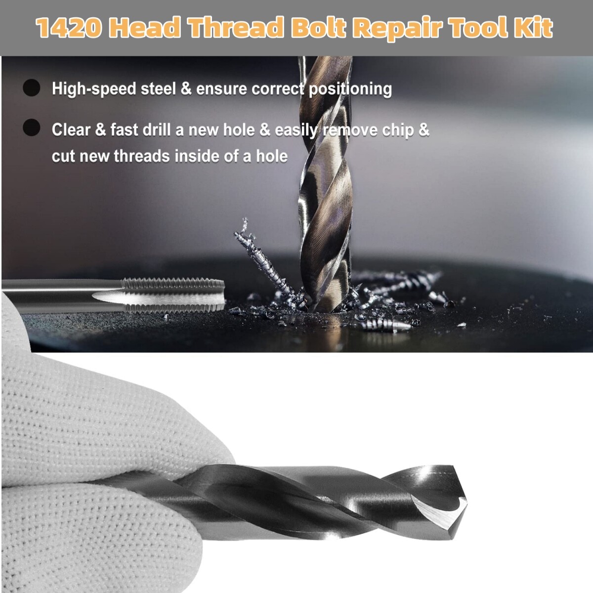 1420 Engine Cylinder Head Bolt Repair Tool Kit M11.5mm x 1.5 For Toyota Honda