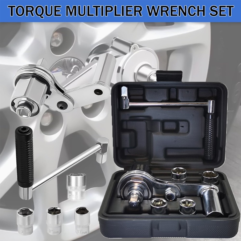 Torque Multiplier Wrench Set, 1:16 Lug Nut Remover 1/2″ Drive 17/19/21/22mm US