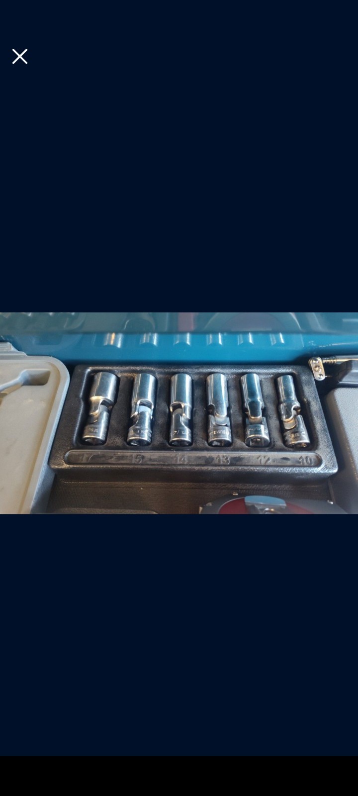 6pc Snap-On Deep Chrome Metric Swivel Socket Set 3/8″ 10-17mm