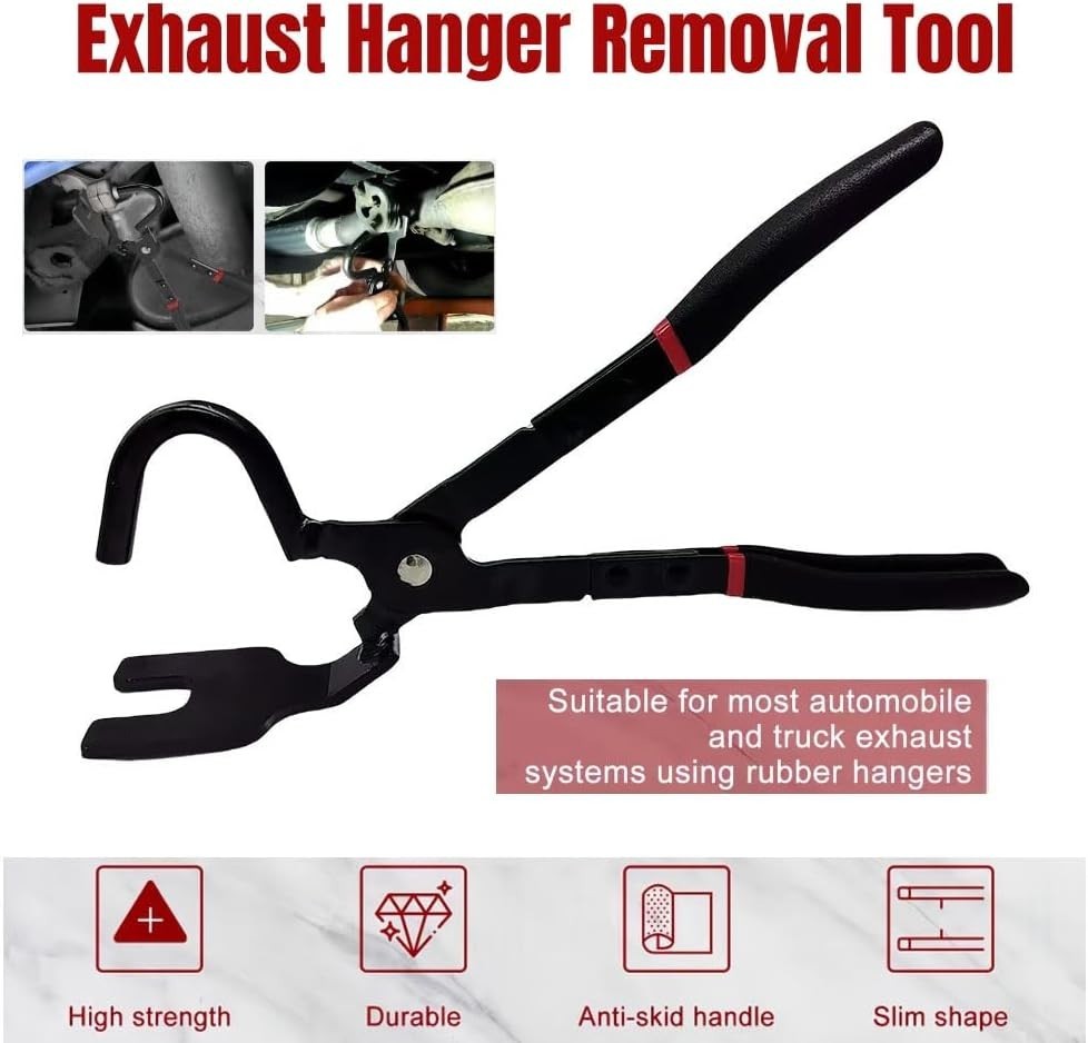 Exhaust Hanger Removal Pliers 25°Offset Design Non-Slip Grip Exhaust Pliers