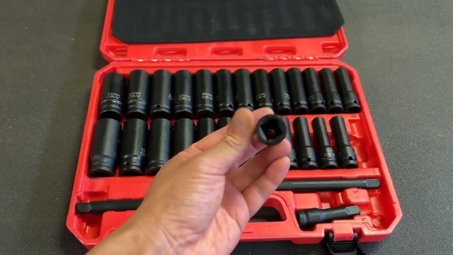 29-Piece 1/2″ Drive Impact Socket Set, Deep SAE & Metric Sockets with Extension