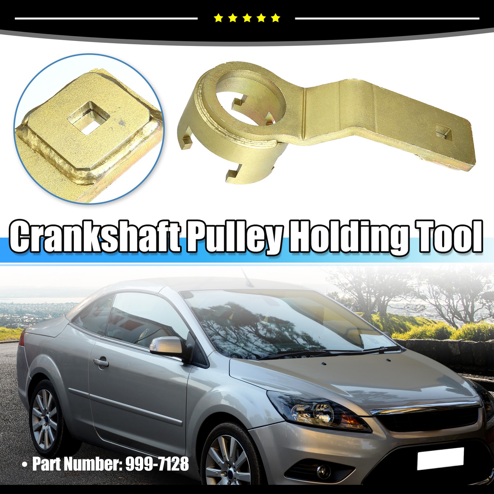 Piece of 1 Crankshaft Pulley Holding Tool fit for Ford CMAX fit for Volvo Engine
