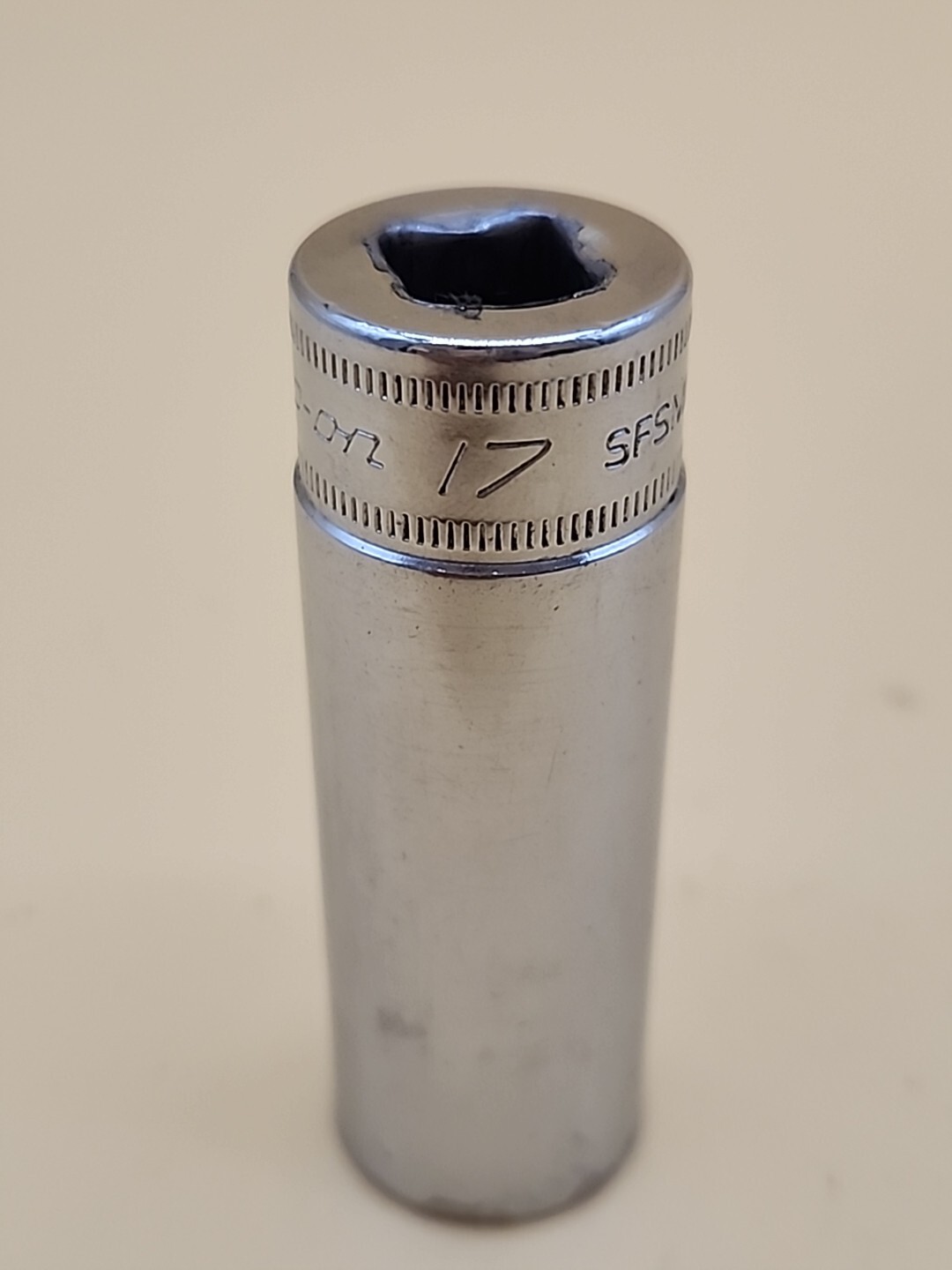 Snap-on Tools Vintage 17mm Deep Socket 3/8″ Drive 6 Point SFSM17 USA