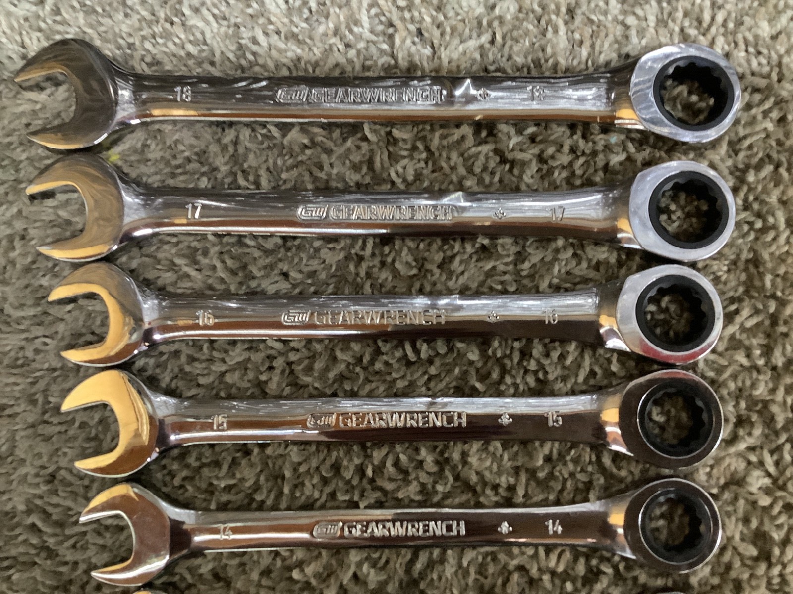 Gearwrench 7 pc 12pt Metric Box End Ratcheting Wrench Set 12mm-18mm