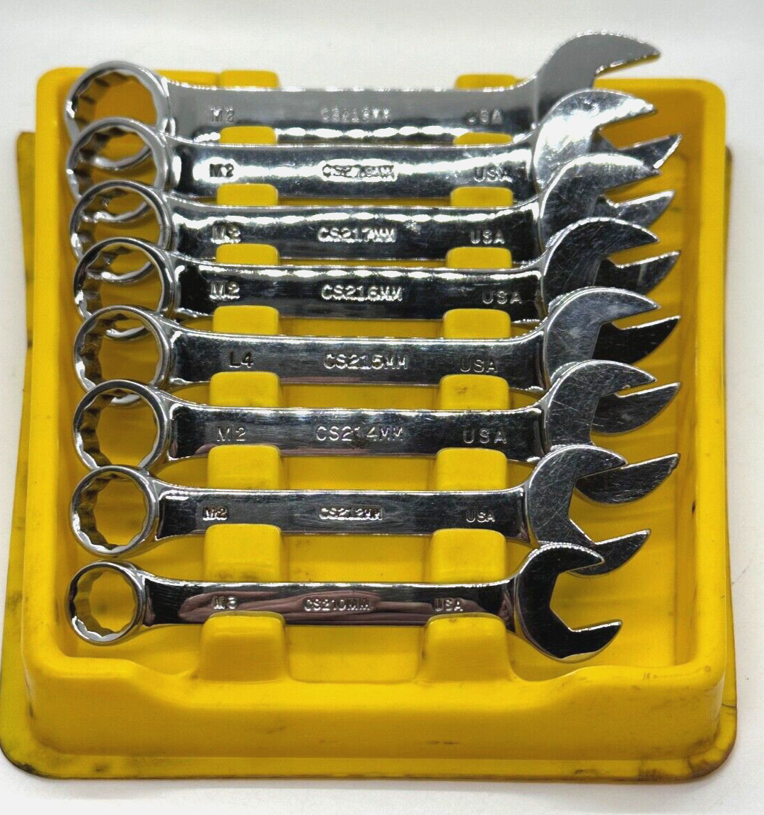 🇺🇸 MAC Tools USA 10-19mm Wrench Set Metric Combo Lot Short Stubby Yellow Tray