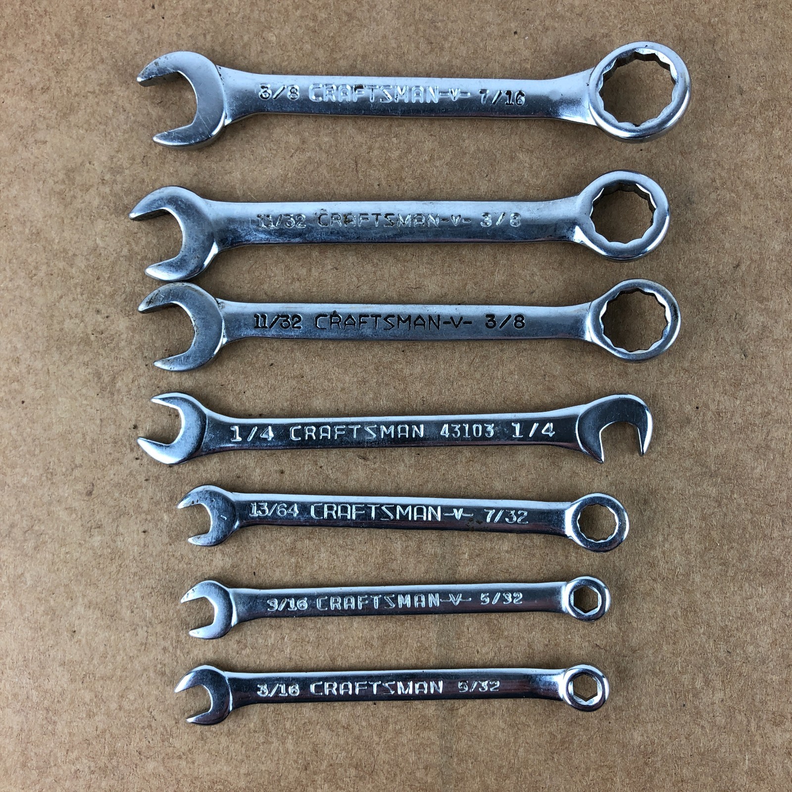 Vintage Craftsman USA Ignition Wrench Set V Lot V Series Open Box End Mini Sears