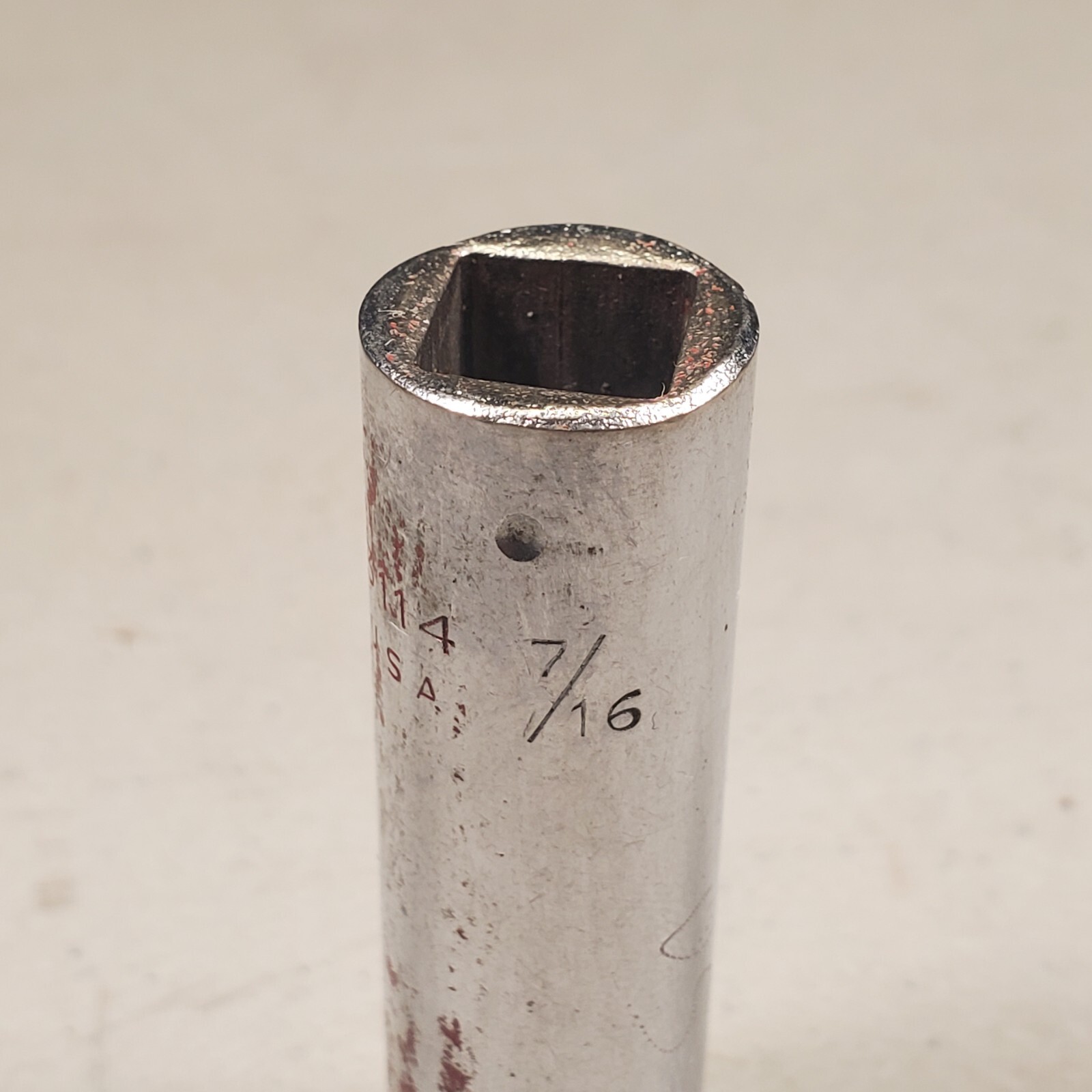 P&C 3/8” Drive 12Pt. Lot of (5) Sockets 7/16, 9/16, 11/16, 3/4 x2, U.S.A. VTG