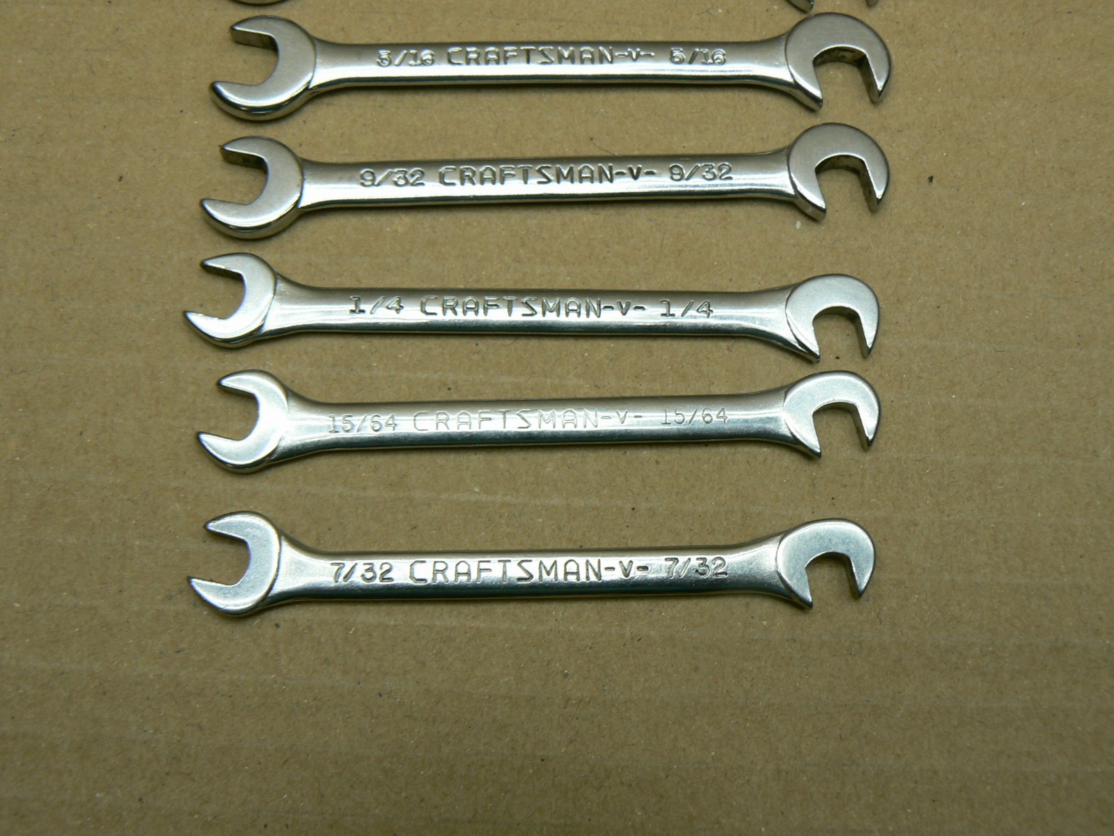 CRAFTSMAN SAE IGNITION WRENCH SET 9 4306 , 8 PCS , -V- Series VINTAGE USA