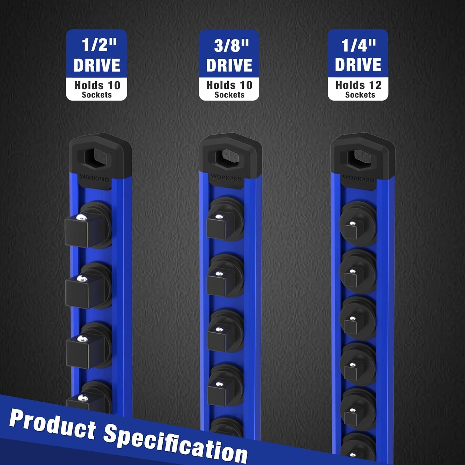 Magnetic Socket Organizer, 1/4-Inch Drive Aluminum Alloy Sockets RaiL