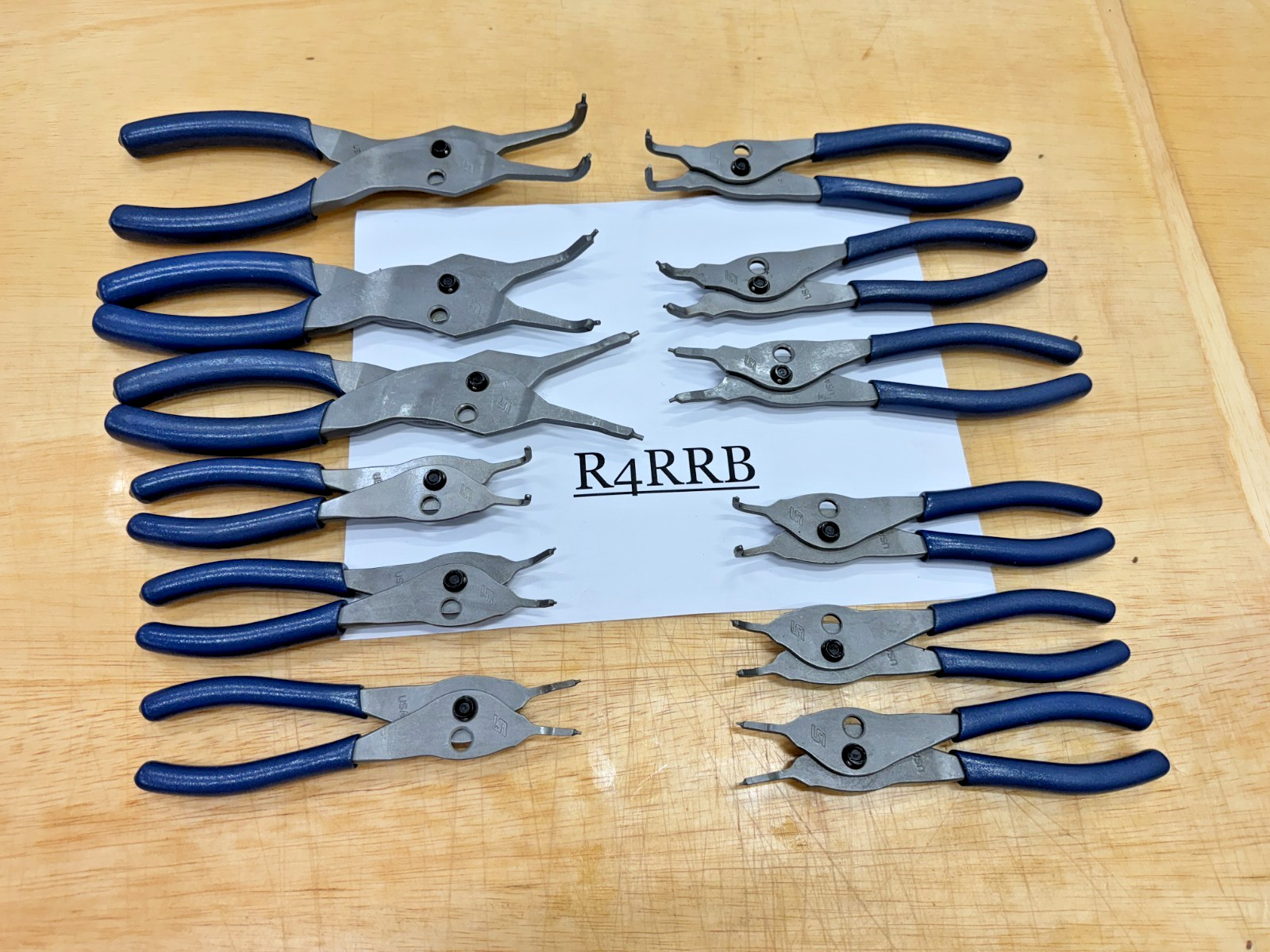 Snap-on Tools USA NEW RARE POWER BLUE 12PC MASTER Snap Ring Plier Set SRPCR112MB