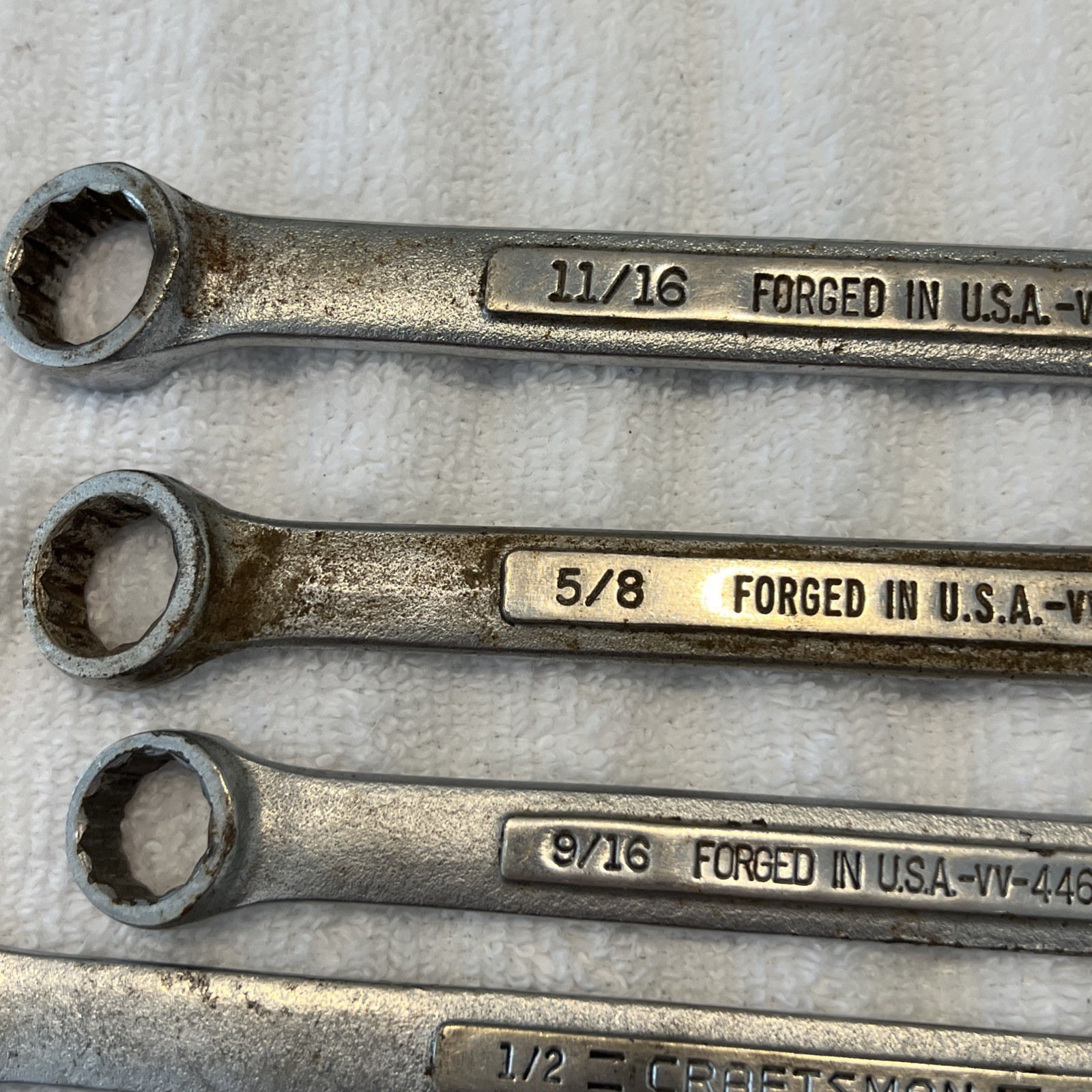 Craftsman Mixed Lot Of 8 Combination and Box End SAE Wrenches VV Series