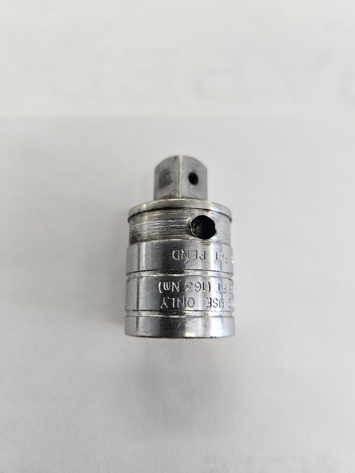 BROKEN SNAP ON A4A 1/2 TO 3/8 REDUCER / ADAPTER. CHROME.