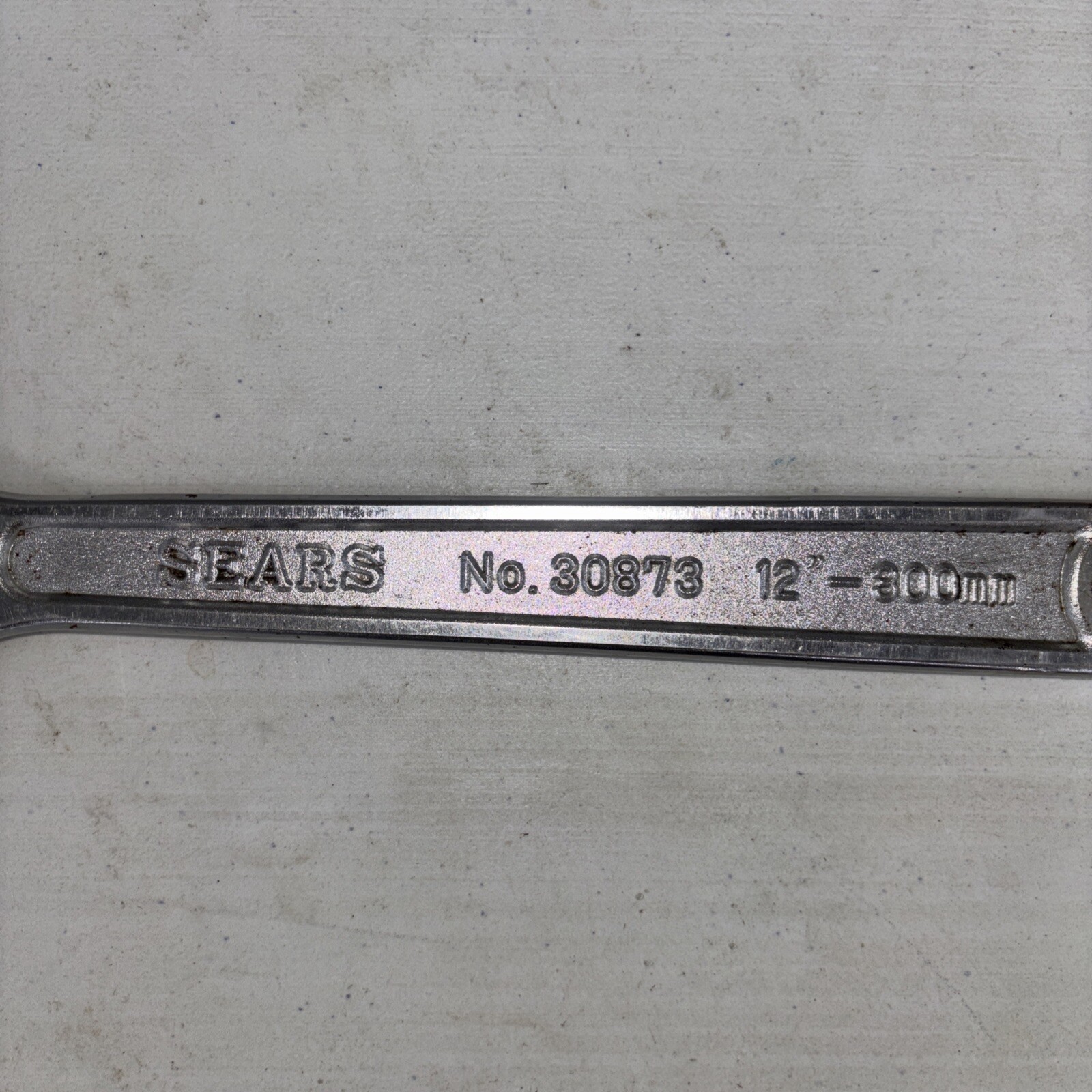 Vintage Sears 12 Inch Adjustable Wrench No. 30873 Forged Chrome Vanadium