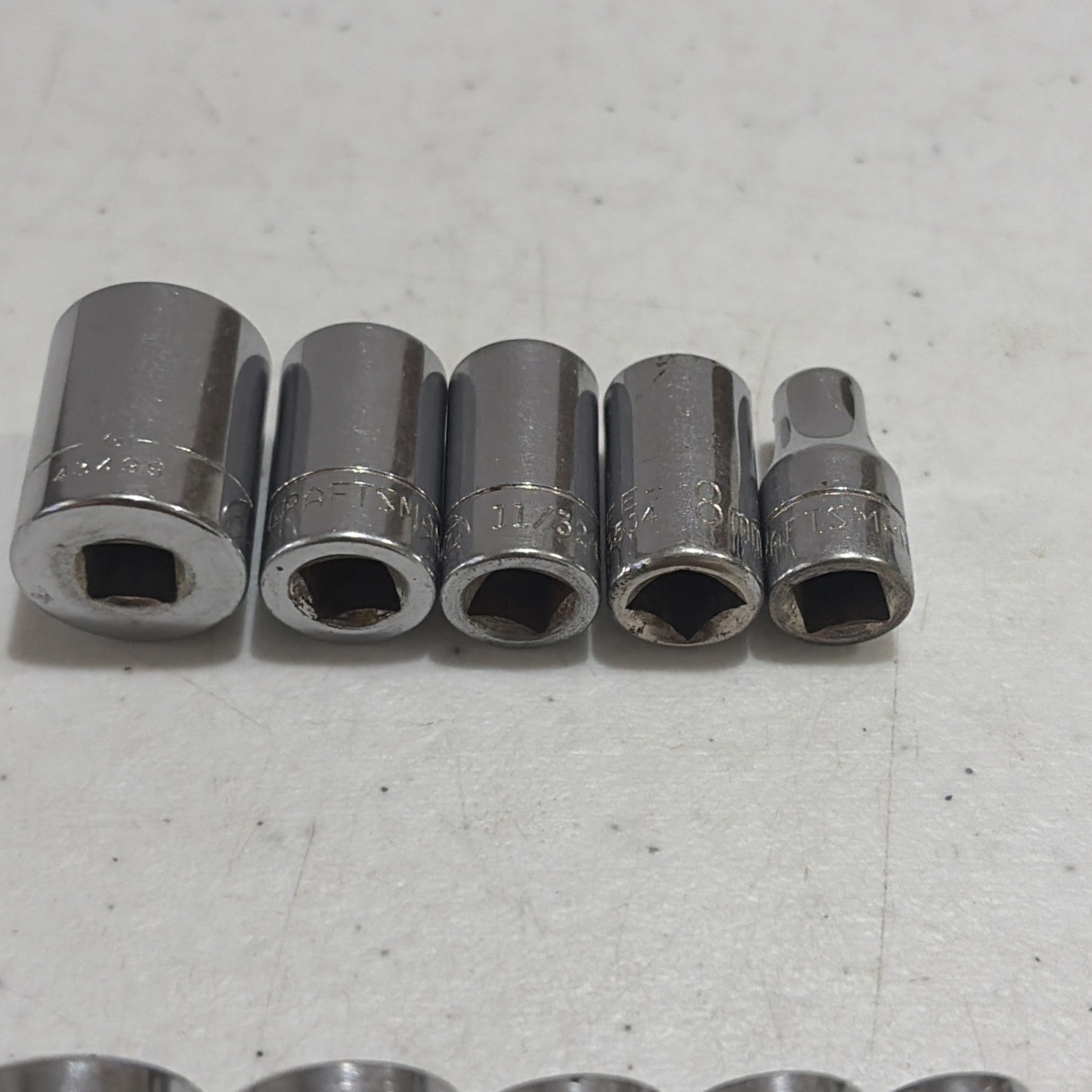 Craftsman Socket Lot 16 SAE & Metric 6 & 12 Point Sizes In Description