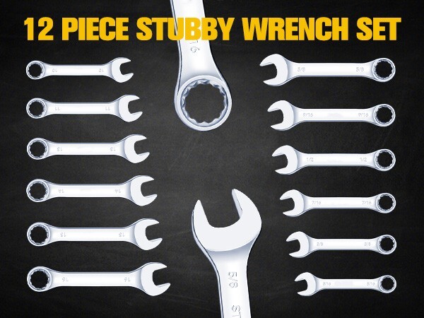 32 Piece SAE & Metric Combination Wrench Set, CR-V Steel Mirror Chrome Polished