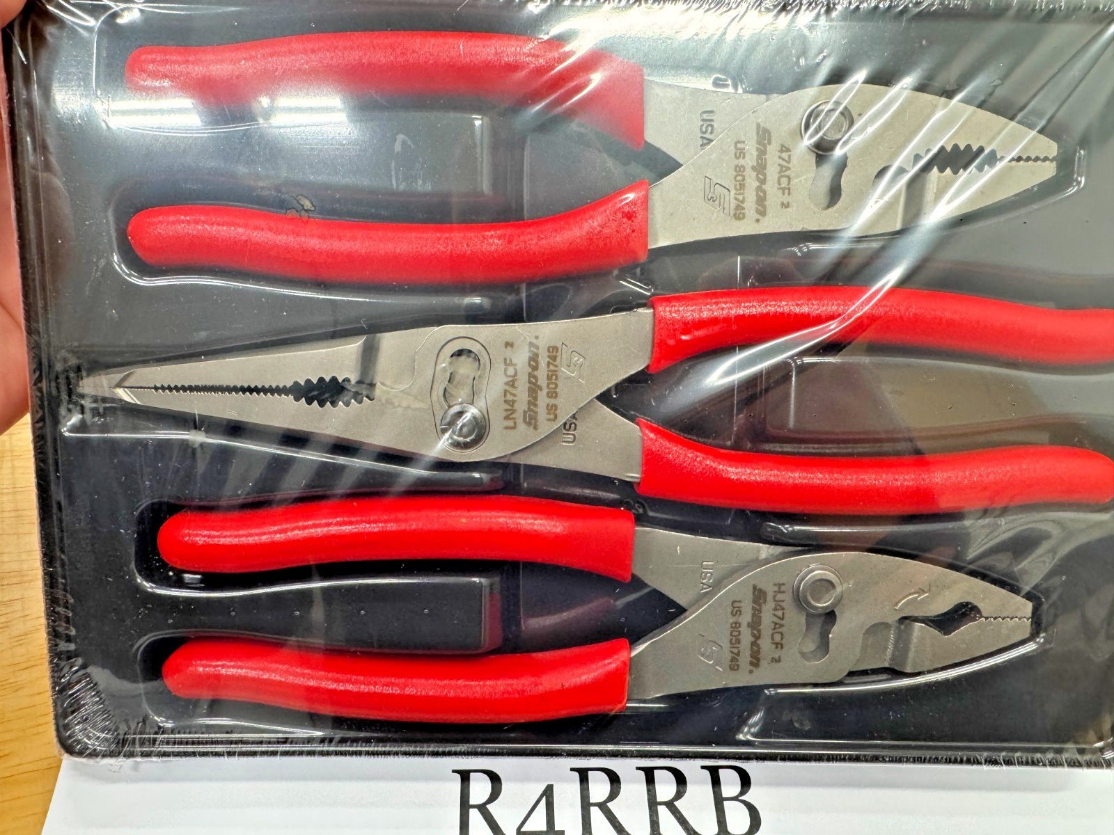 Snap-on Tools USA NEW SEALED RED 3 Piece Soft Grip Pliers Lot Set PL347ACF