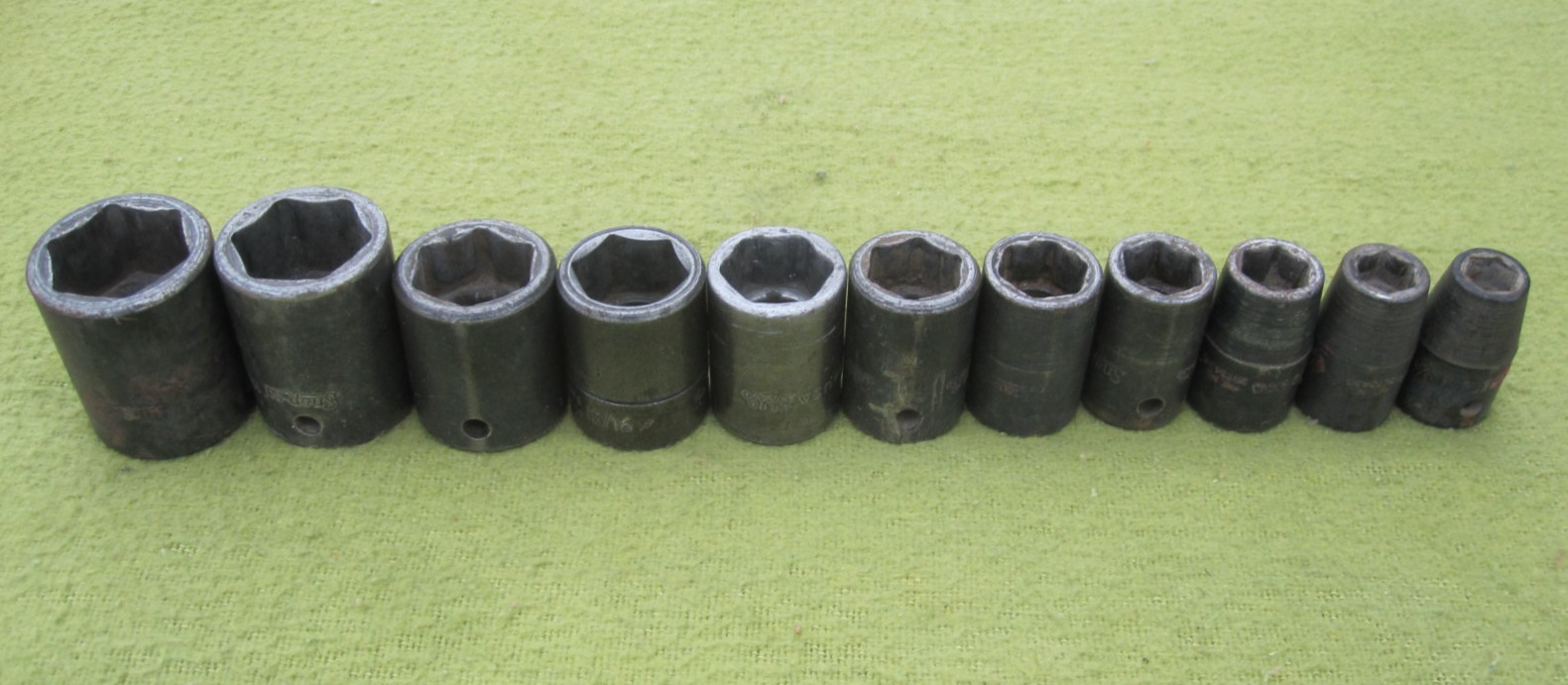 Snap-on 1/2″ Drive 11pc SAE Inch 6pt Deep Socket Set 3/8 to 1 in USA