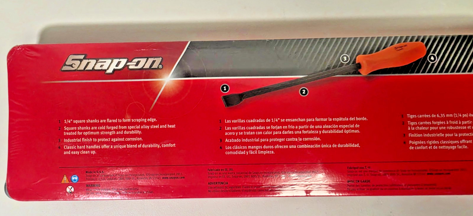 *NEW* Snap-On CSA300AO 3 pc. Rigid Carbon Scraper Set Orange FAST FREE SHIPPING!