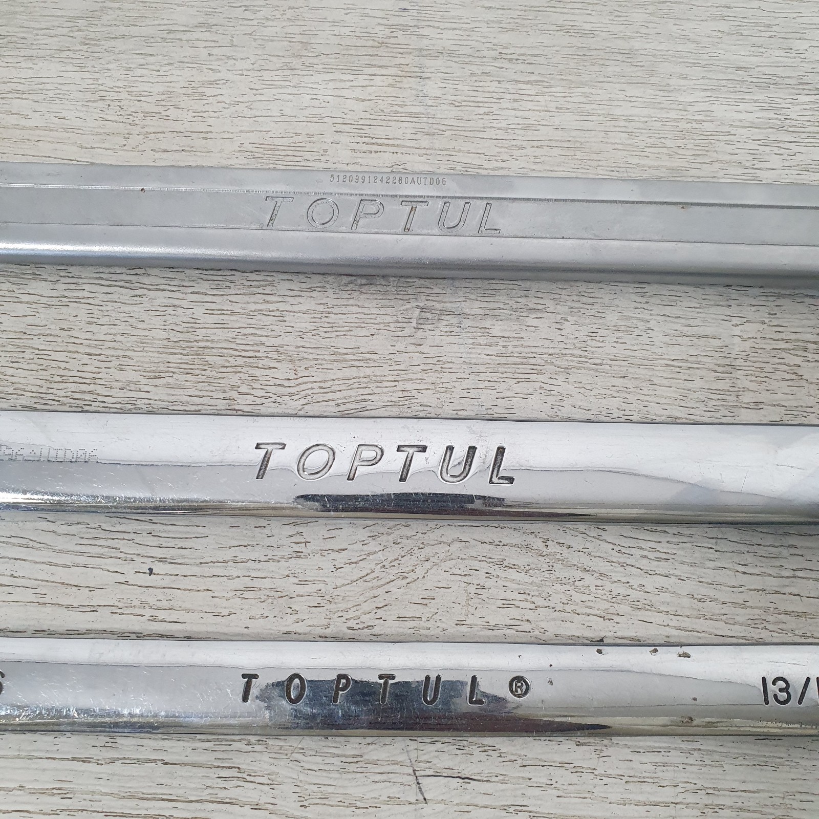 3 x Toptul Combination Spanners Metric and Imperial Mixed Bundle – B7