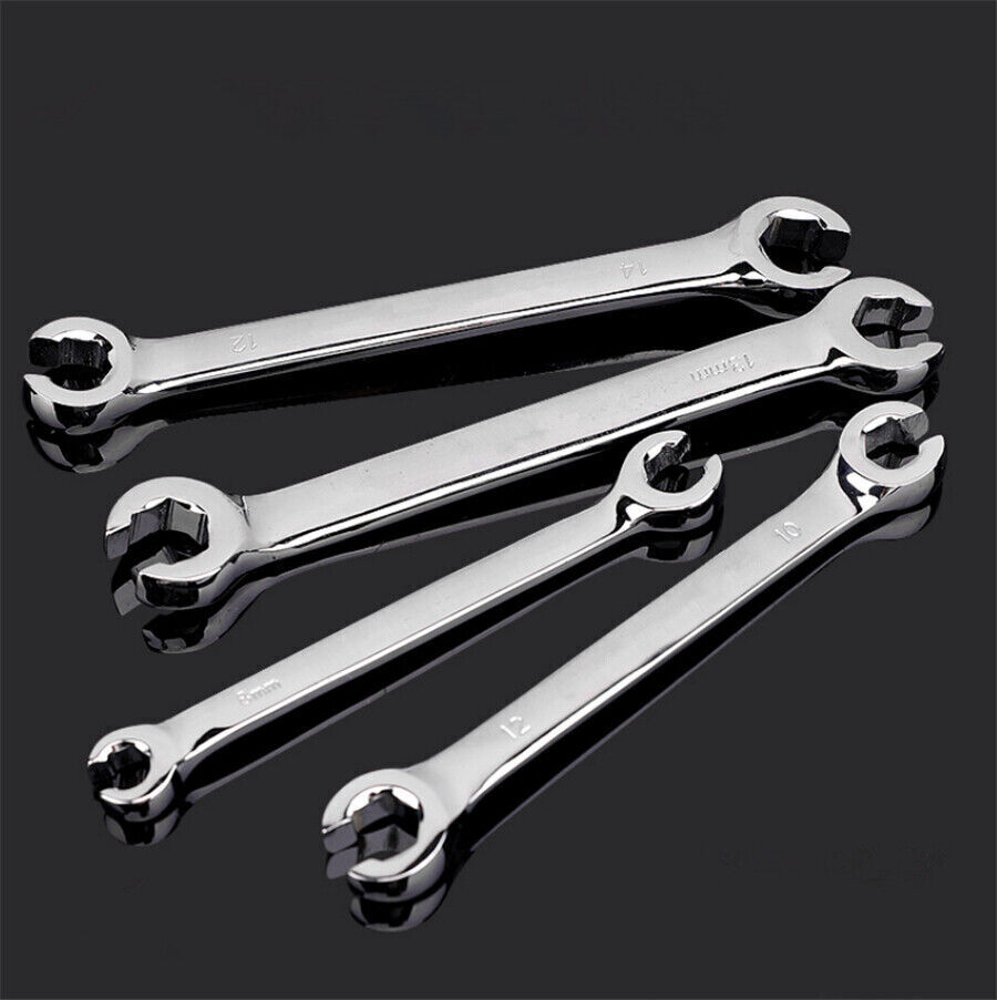 6Pcs 6mm-19mm Metric Flare Nut Spanners Wrench Kit For Gas Brake AC Diesel Lines
