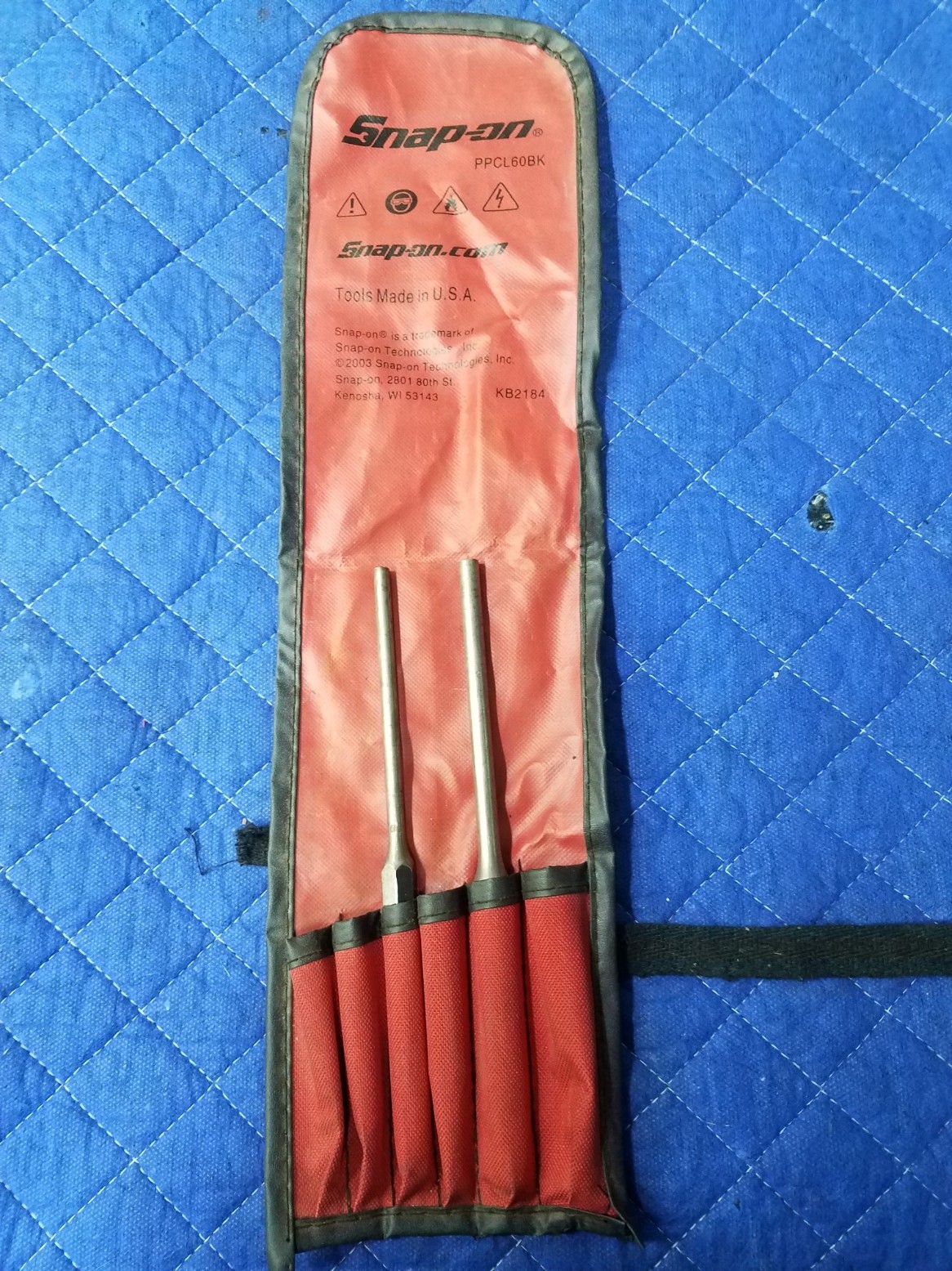 Snap-on tools PPCL60BK 3 Pc Long pin Punch set Made in USA
