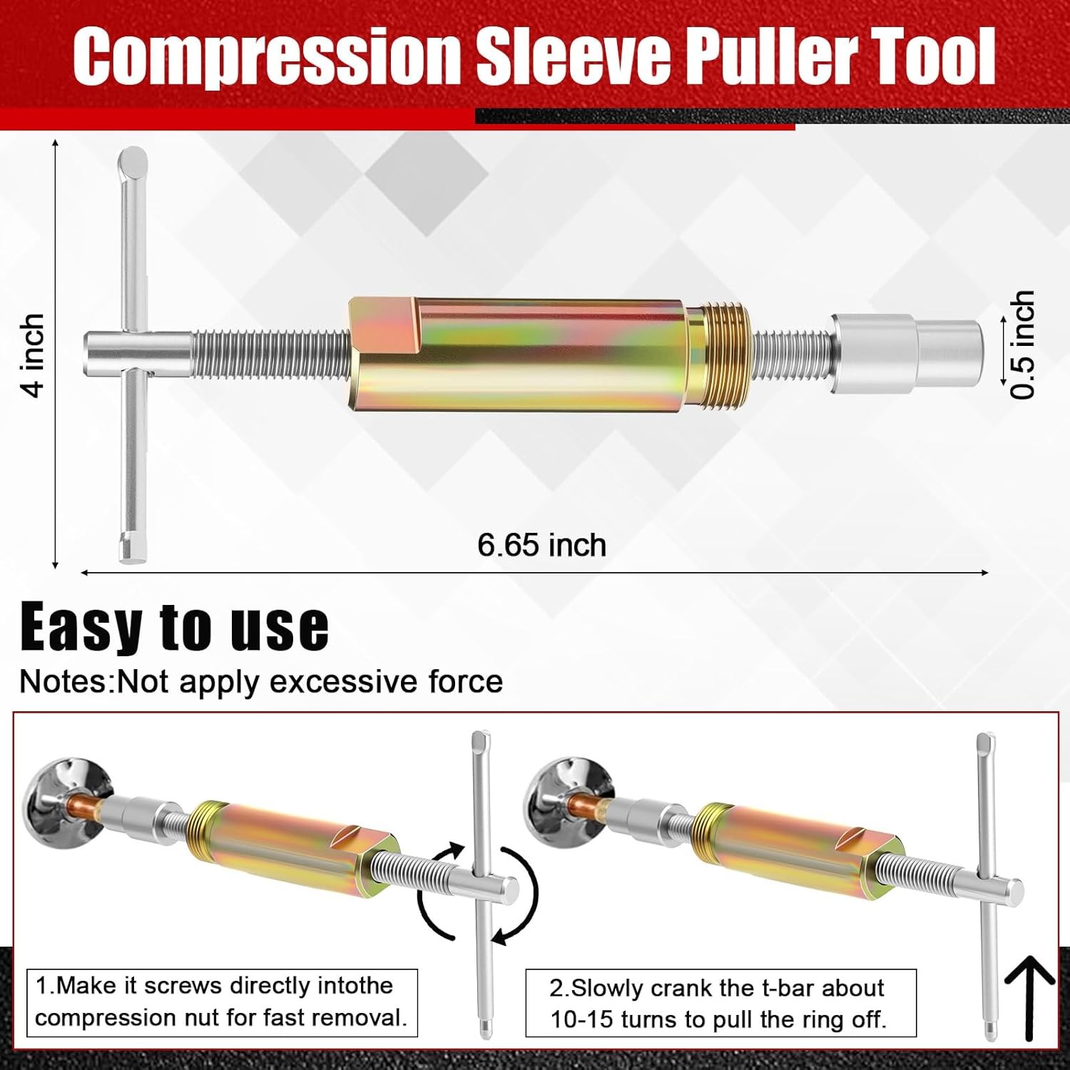 5 Pcs Angle Stop Wrench Kit Plumbing Tool, Compression Sleeve Puller for 1/2″…