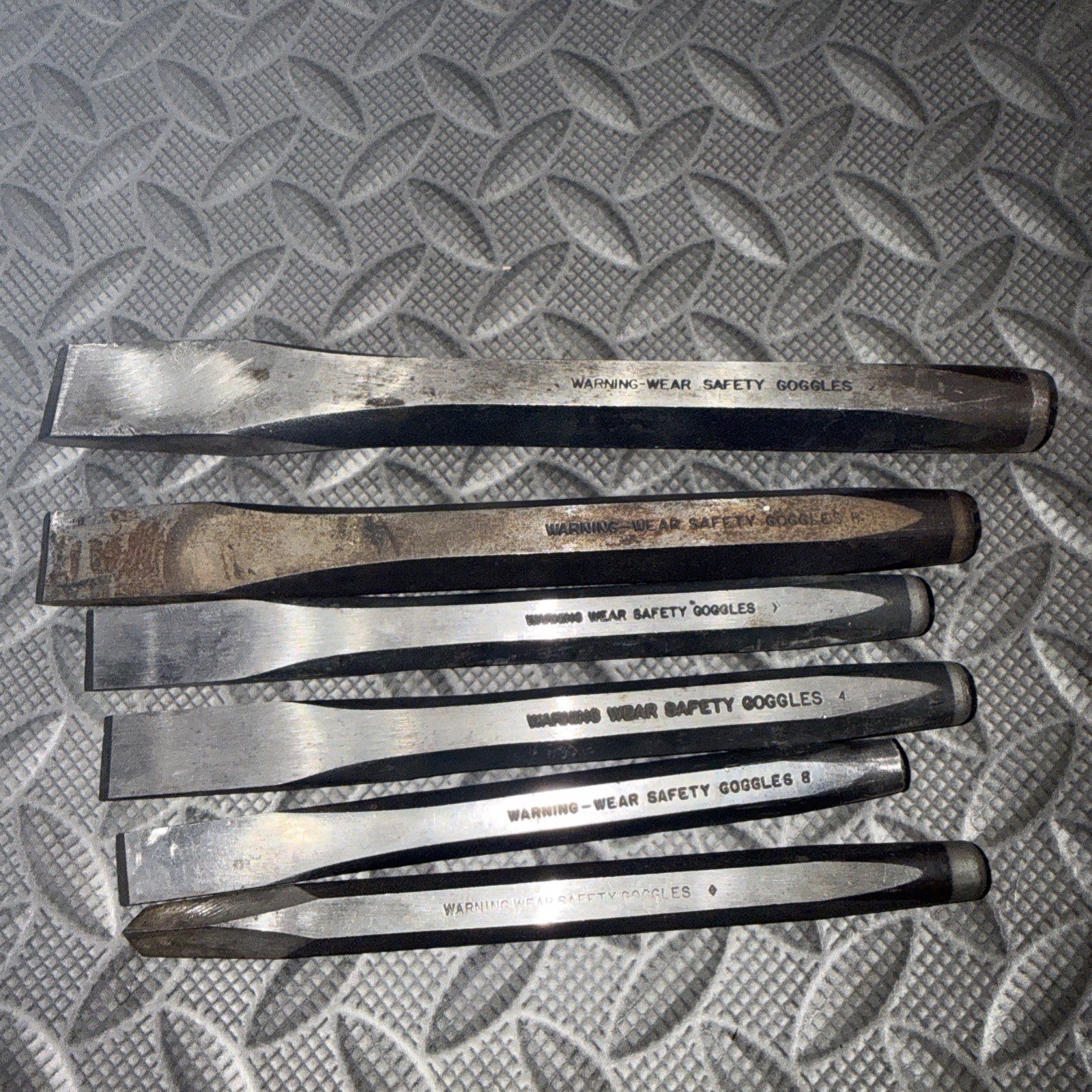 Snap On Chisel Lot Of 6 7/32, 1/2, 5/8, 3/4, 7/8