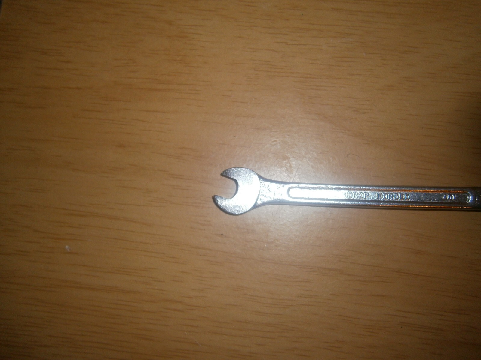 Vintage silver tone spanner. 8mm both ends.(E6c)
