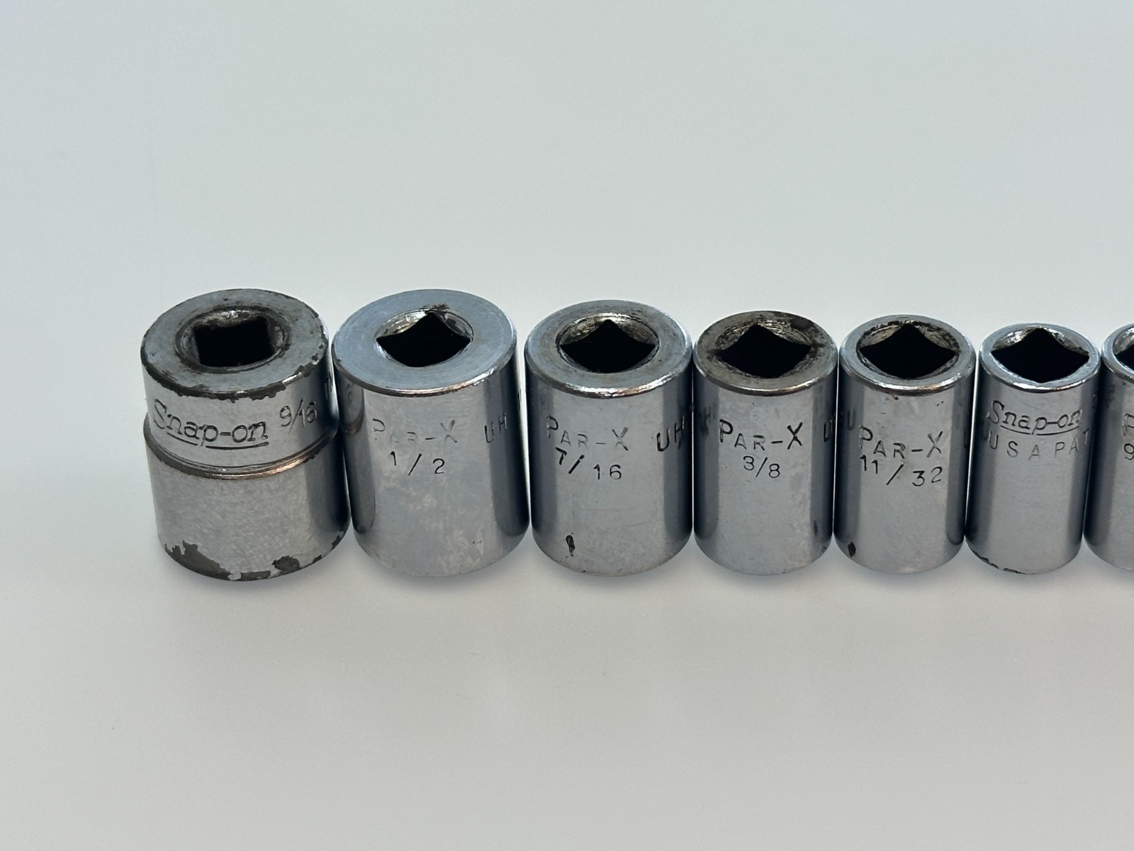 🇺🇸 PAR-X & Snap-On USA 10pc SAE 1/4″ Drive Shallow Socket Set, 3/16″ to 9/16″