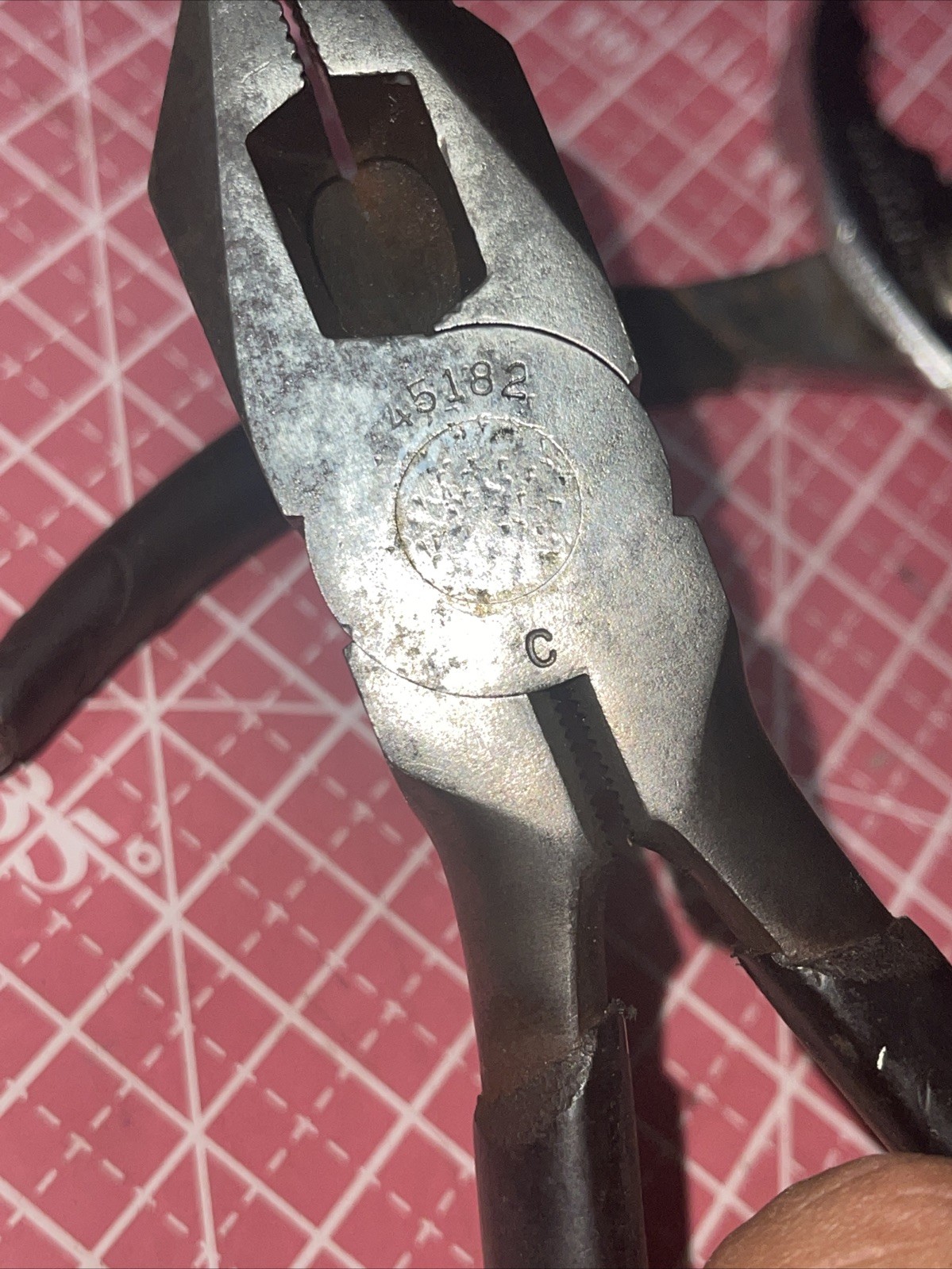 Sears Craftsman USA 45378 45182 Slip Joint & Lineman Pliers Vintage Black Grip