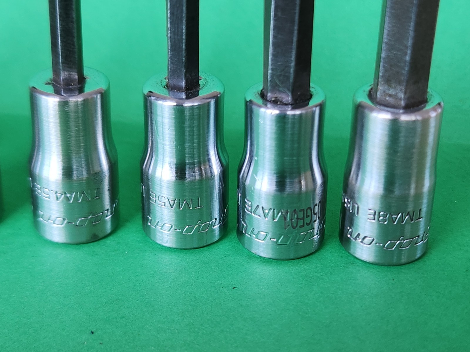 Snap On 9 pc 1/4″ Dr. SAE Hex Driver Bit Socket Set 1/16″-1/4″ V6