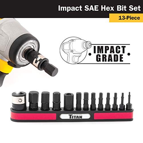 Titan 16037 13-Piece SAE Impact Grade Hex Bit Set
