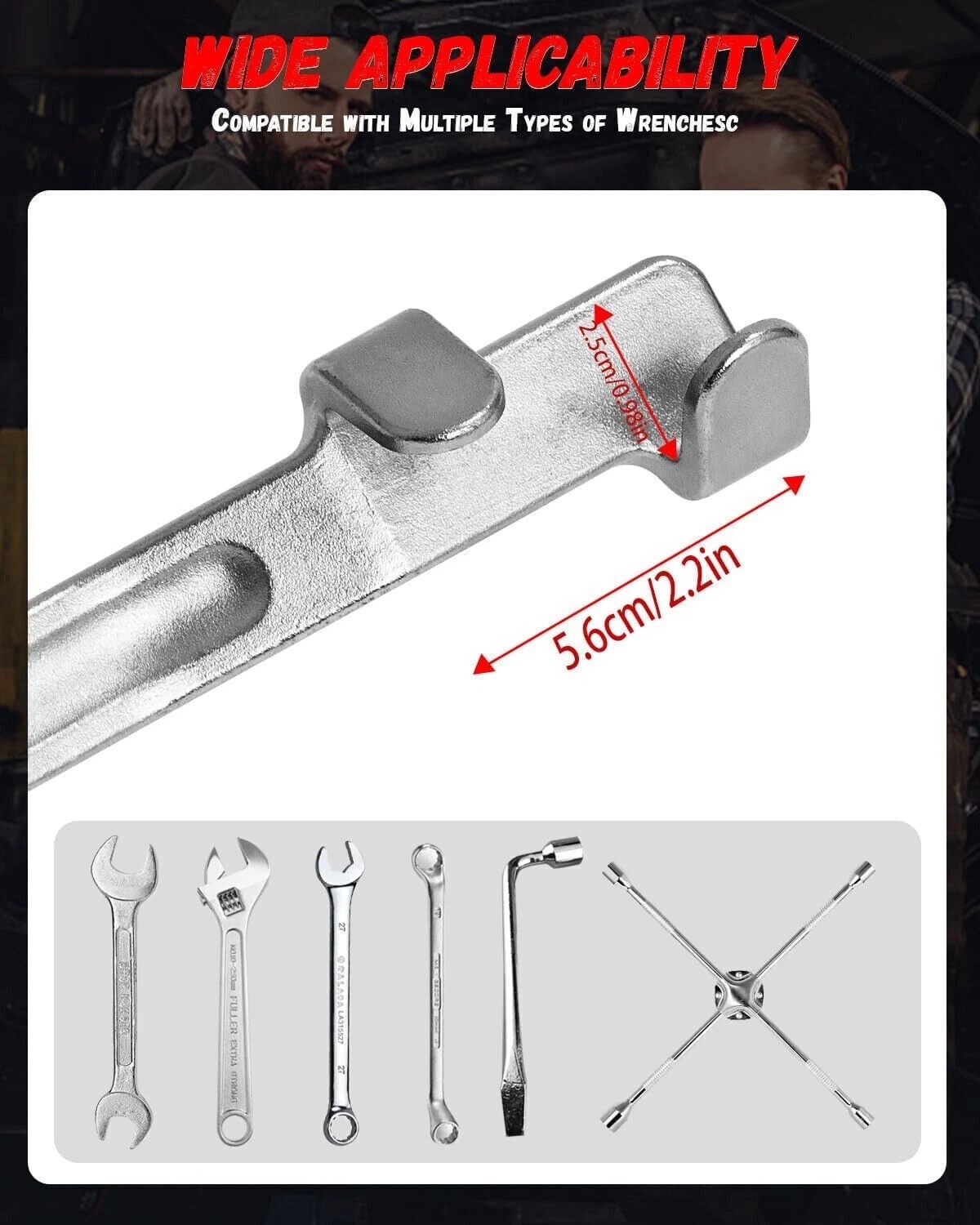 Universal Wrench Extender Tool Bar Extra Long Torque Adaptor Wrench Extension