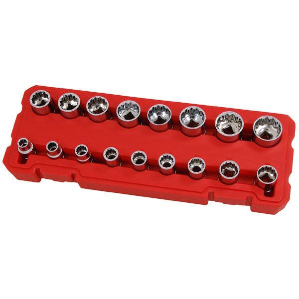 17pc 3/8″ Drive Socket Set 8.9.10.11.12.13.14.15.16.17.18.19.20.21.22.23 & 24mm