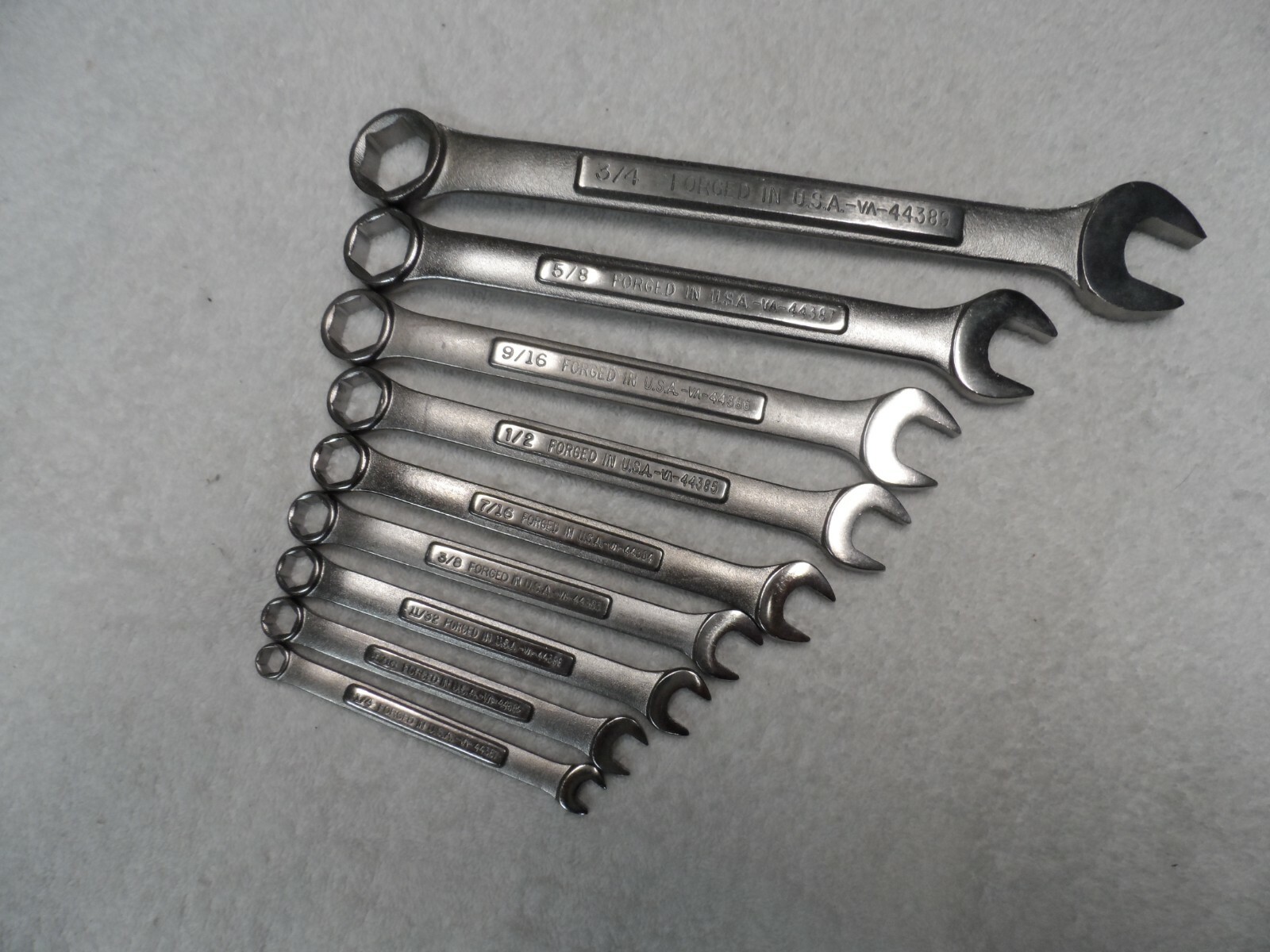 Craftsman SAE Combination Wrench Set, USA NOS, 6 pt, 1/4″ to 3/4″ – 9 pcs