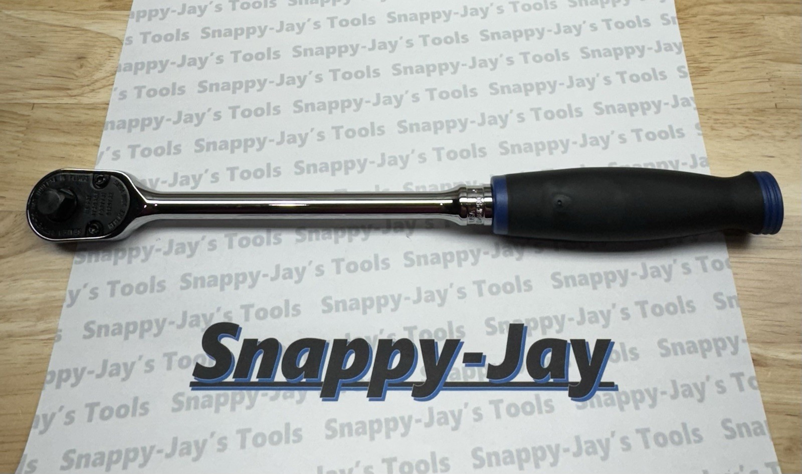 Snap-on Tools USA NEW 3/8″ Drive POWER BLUE Soft Grip LONG Fixed Ratchet FHL80MB