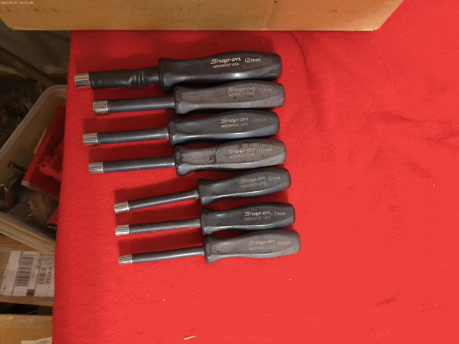 Snap-On 7pc metric Nut Driver Set NDD 12 11 10 9 8 7 6mm Hard Handle USA Made