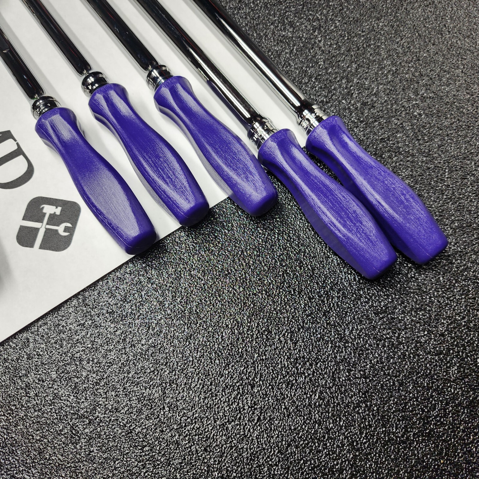 Snap-on Tools NEW 7pc DARK PURPLE Hard Handle 3/8″ Drive Fixed Flex Ratchet Set