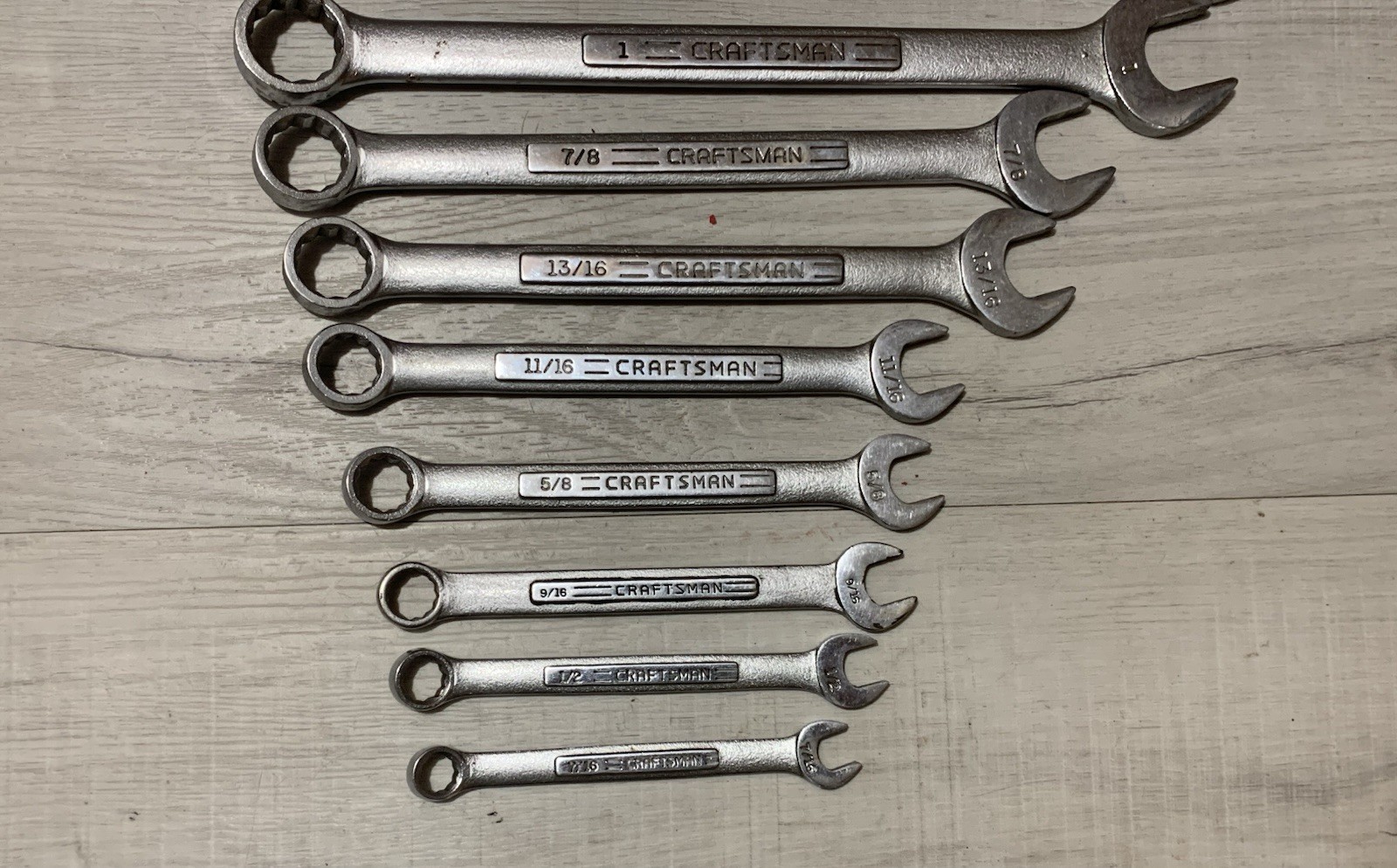 Craftsman Combination End Wrench Set * 7/16” – 1 1/8” * USA Made * Set of 11*