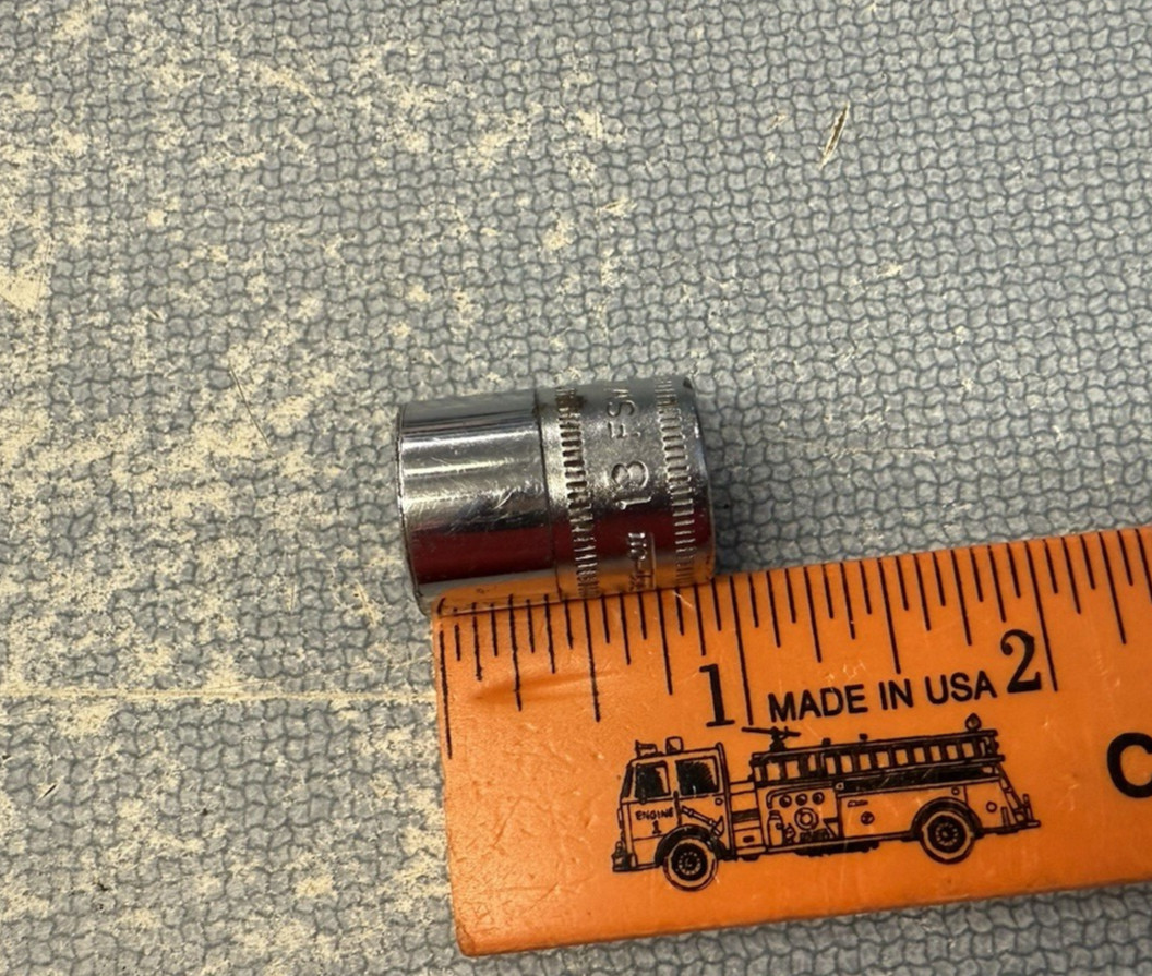Vintage Underline Snap-on logo 13mm 3/8″ drive 6 point socket FSM131 Made in USA