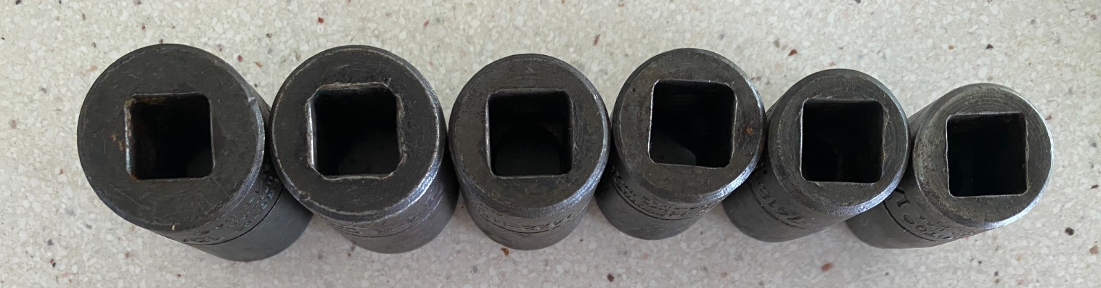 Proto Impact Socket Lot 1/2 Drive 6 Point USA Dina-Ring Used