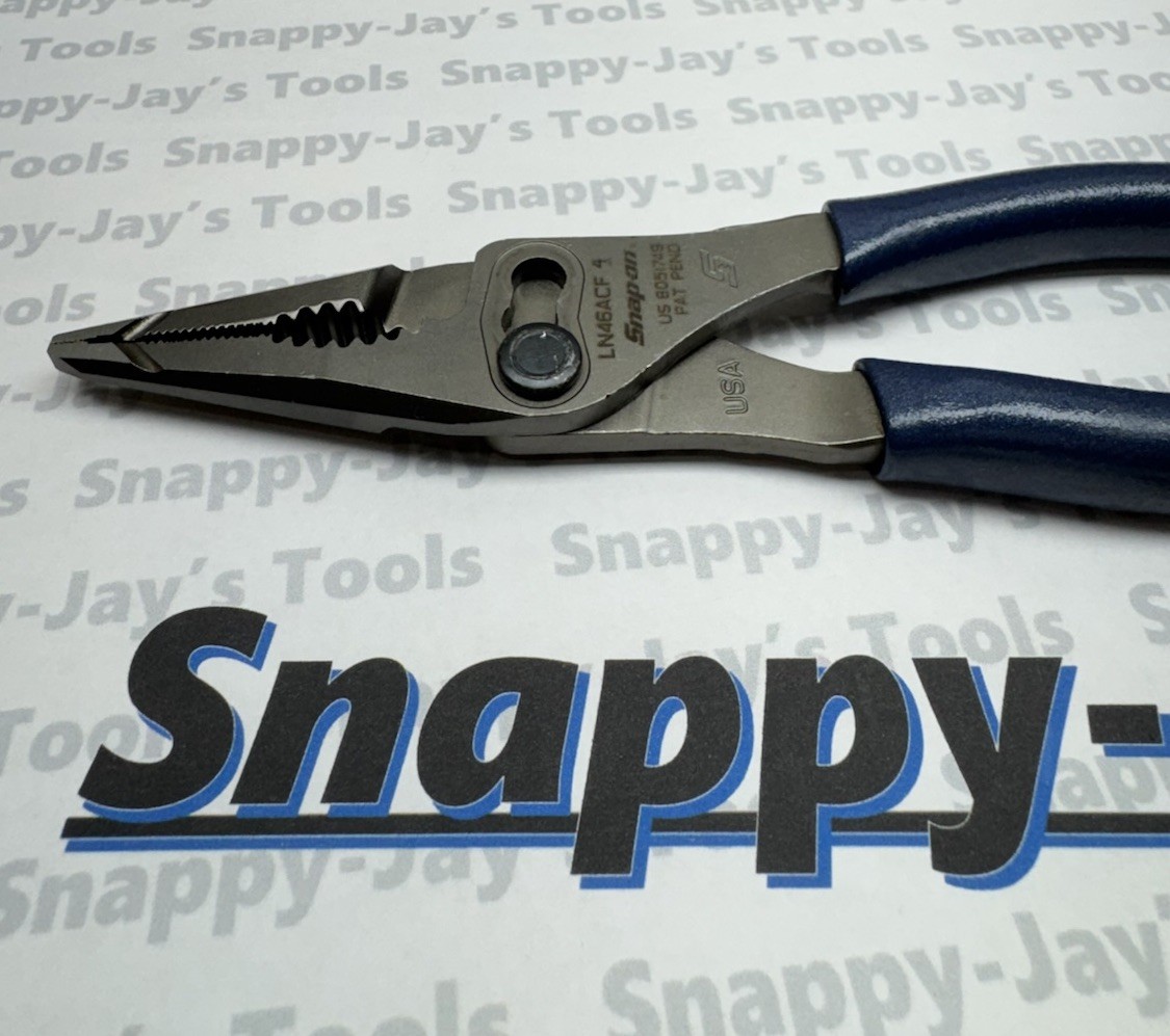 Snap-on Tools NEW POWER BLUE 7″ Talon Grip long nose Slip Joint Pliers -LN46ACF