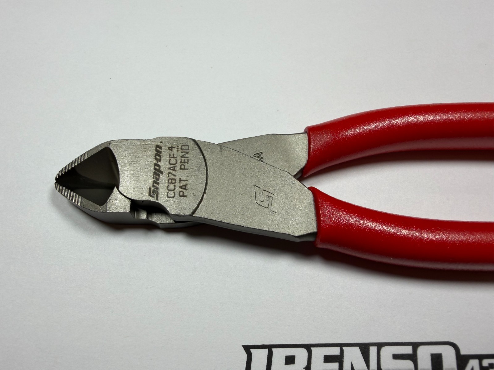 Snap-on Tools USA NEW RED Soft Grip 8″ Flush Cutter w/ Hard Wire Feature CC87ACF