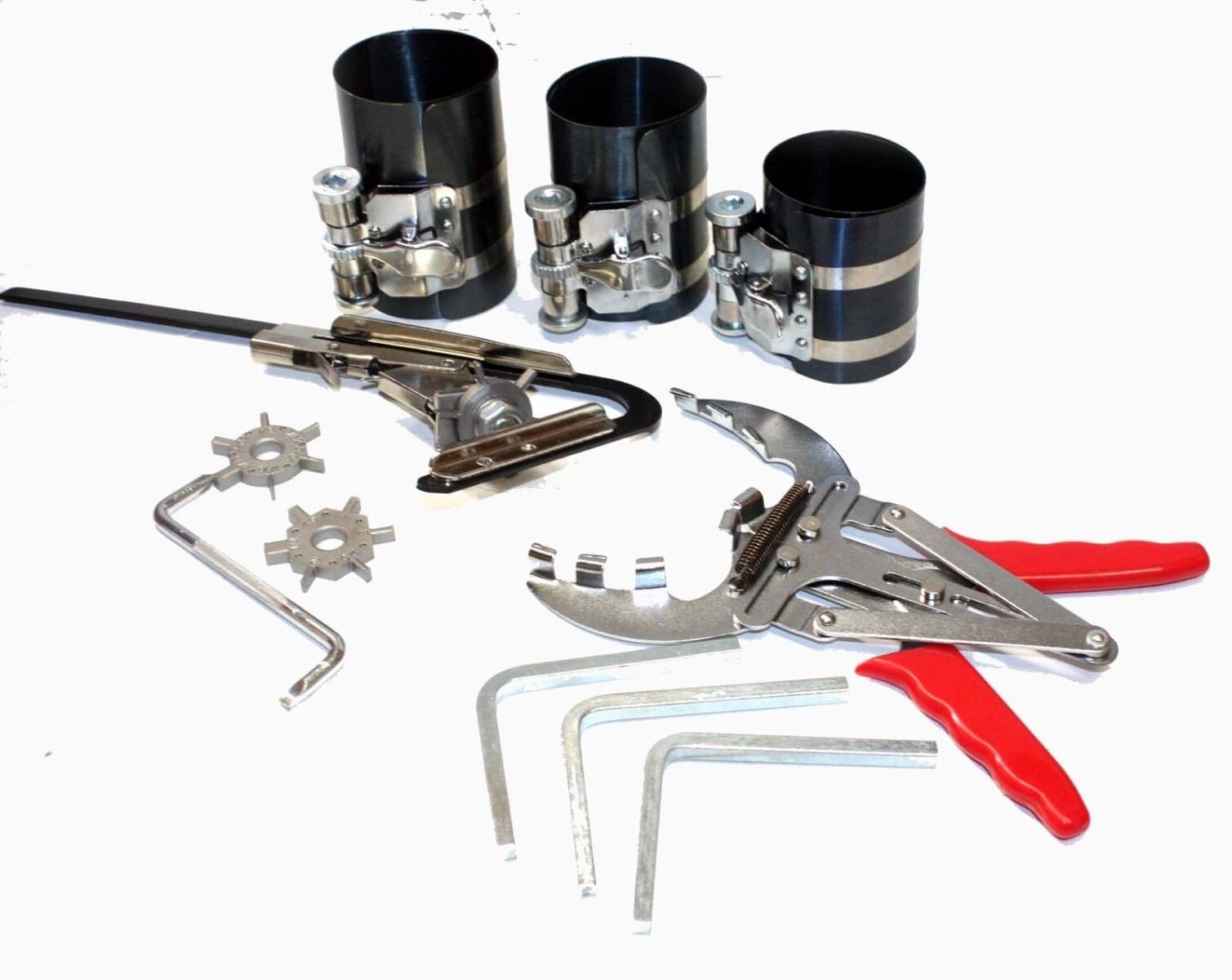 Piston Ring Service Tool Set Piston Ring Compressor With Ratchet Key 3″ 3.5″ 4″