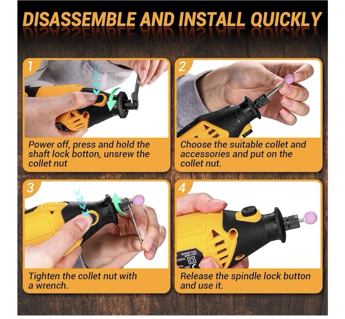Power Rotary Tool Kit 170W: DEKOPRO 126pc Multi DIY Tool Kit for Wood/Metal New