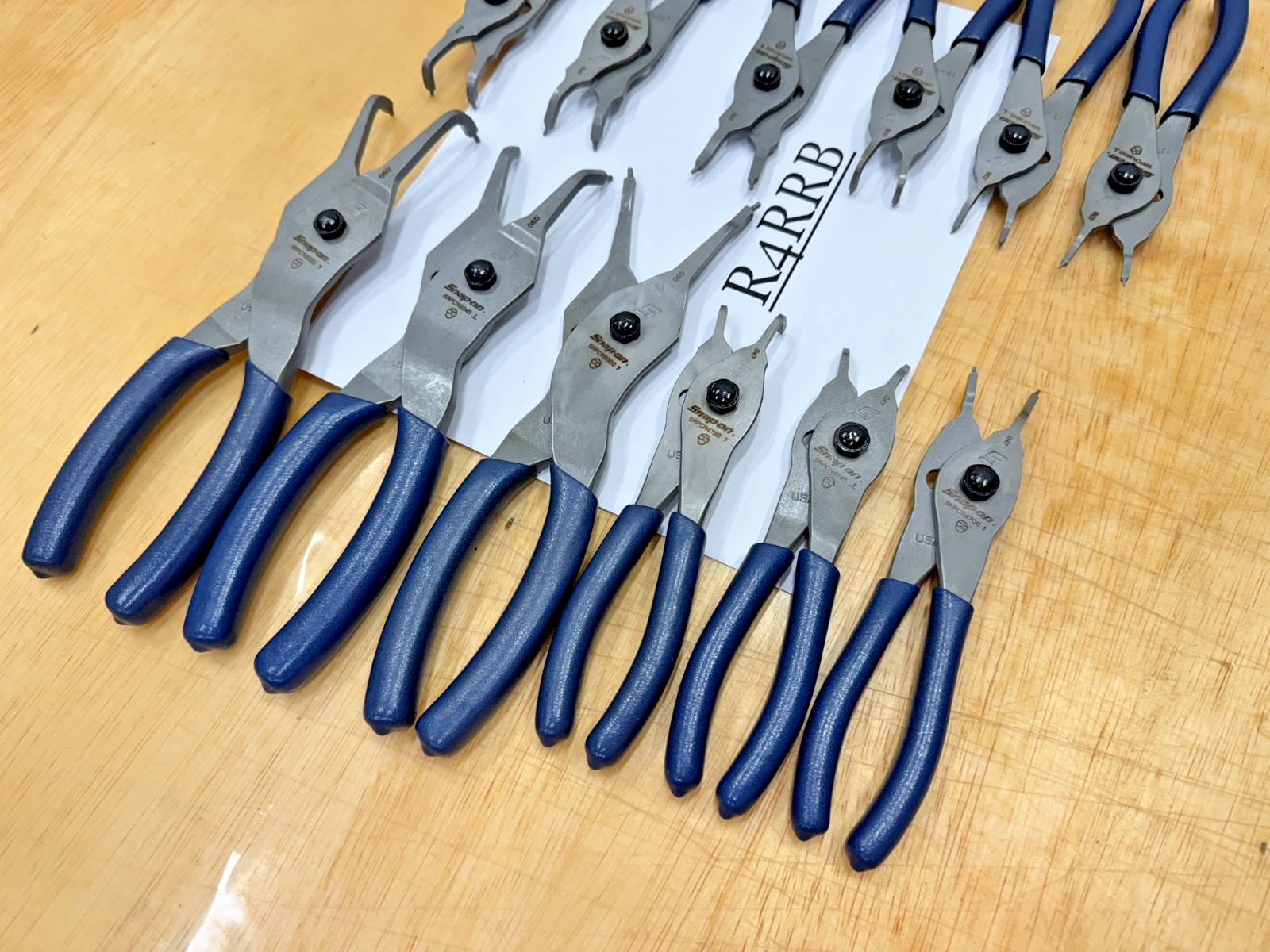 Snap-on Tools USA NEW RARE POWER BLUE 12PC MASTER Snap Ring Plier Set SRPCR112MB