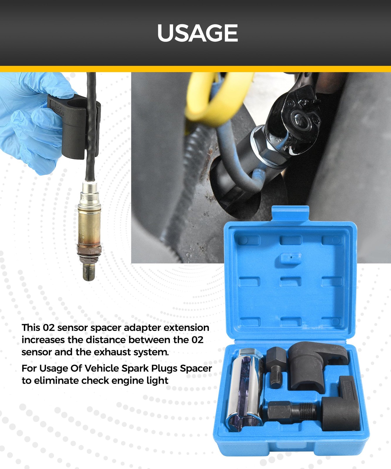 Llave Extractor Sensor Oxígeno Sonda Lambda 22mm Cr-Mo Reparador Rosca Autos 5PC