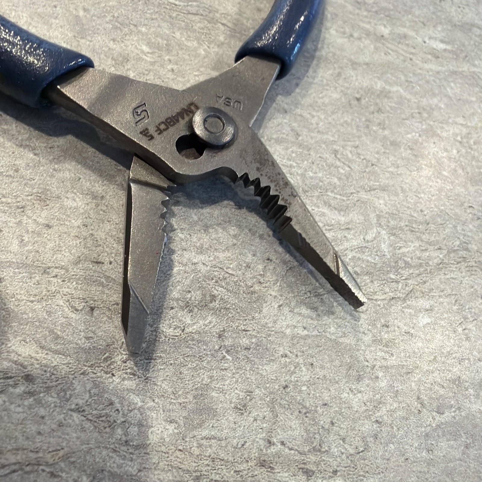 Snap On ln44bcf 5”talon grip®️ long nose slip joint pliers in power blue NEW